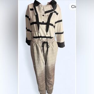 Christopher & Banks Black and White Patterned Jumpsuit